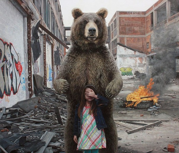 девочка и медведь фото